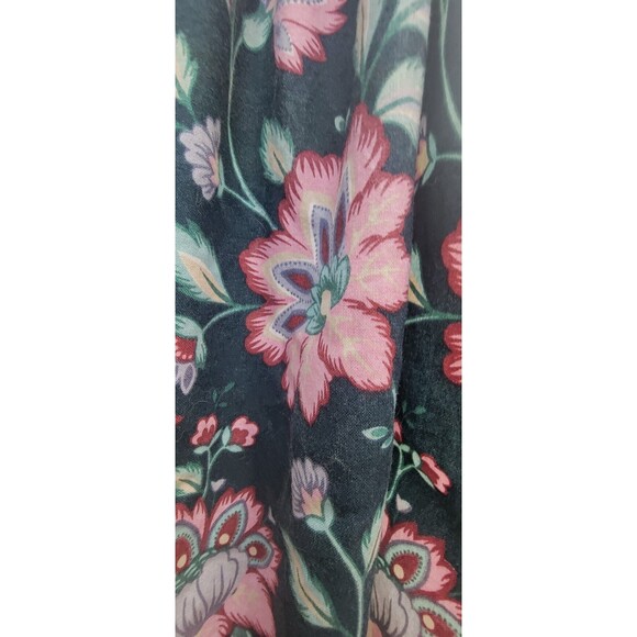 Waverly Duralee Floral Vine English Garden Pattern 1980's Black Pink VTG Curtain - Picture 4 of 16